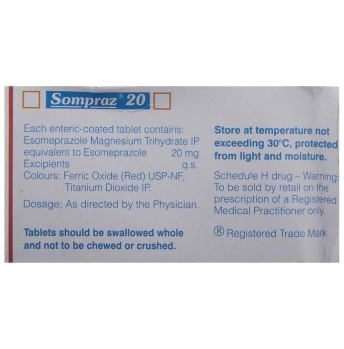 Sompraz 20 Tablet Esomeprazole 20mg