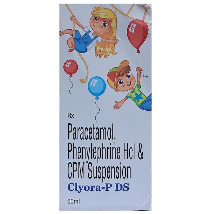 Clyora-P DS Oral Suspension Chlorpheniramine Maleate 2mg/5ml + Paracetamol 250mg/5ml + Phenylephrine