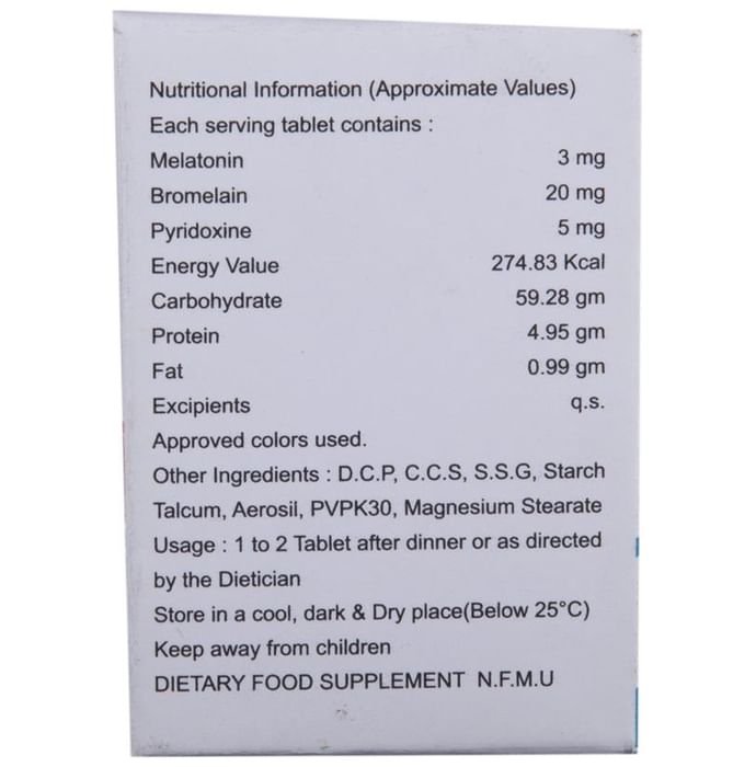 Megaleep Tablet Melatonin 3mg + Bromelain 20mg + Vitamin B6 Pyridoxine 5mg