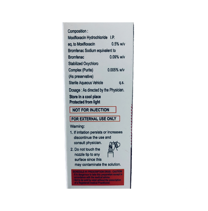 Mxc-Brom Eye Drop Bromfenac 0.09% w/v + Moxifloxacin 0.5% w/v
