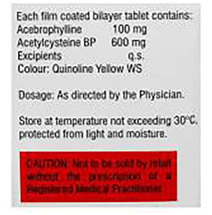 AB Phylline N Tablet Acebrophylline 100mg + Acetylcysteine 600mg