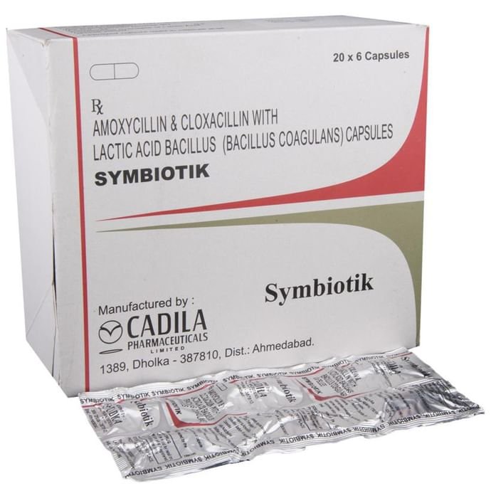 Symbiotik Capsule Amoxycillin 250mg + Cloxacillin 250mg + Lactobacillus 1700Million spores