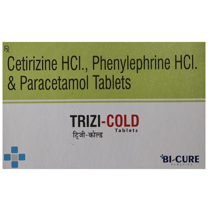 Trizi-Cold Tablet Cetirizine 5mg + Paracetamol 325mg + Phenylephrine 5mg