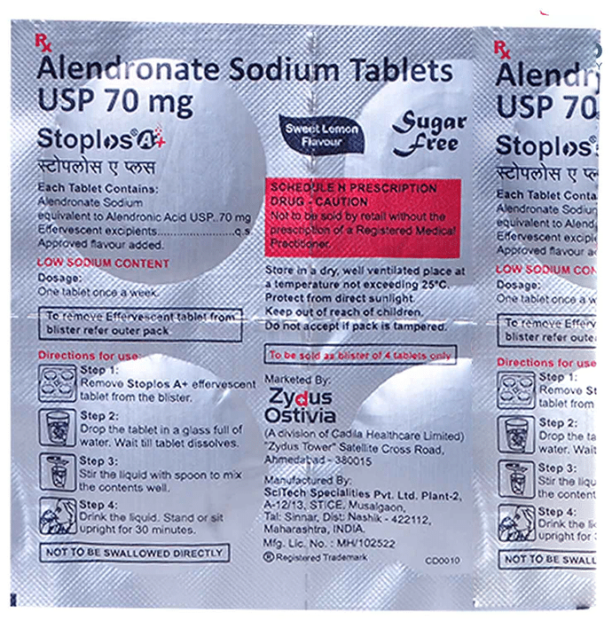 Stoplos A Plus Tablet Lemon Alendronic Acid 70mg