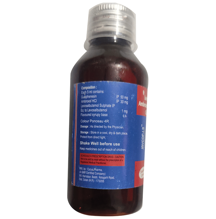 Jaycof-LS Syrup Mixed Fruit Sugar Free Ambroxol 30mg + Levosalbutamol 1mg + Guaifenesin 50mg