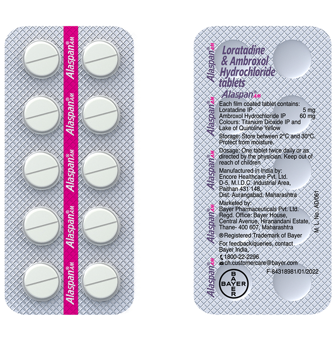 Alaspan AM Tablet Ambroxol 60mg + Loratadine 5mg