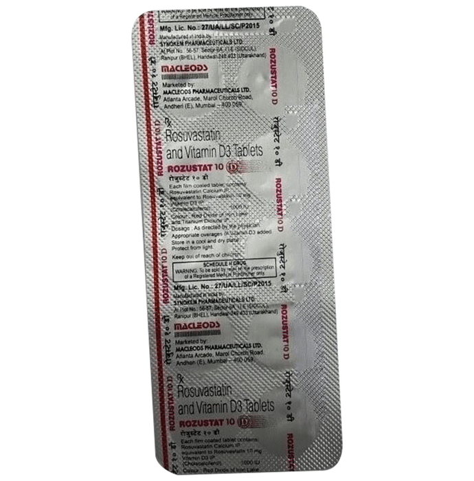 Rozustat 10 D Tablet    Rosuvastatin 10mg + Vitamin D3 1000IU