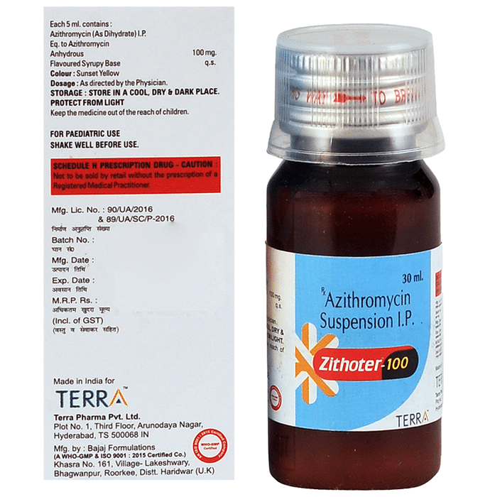 Zithoter 100 Oral Suspension    Azithromycin 100mg