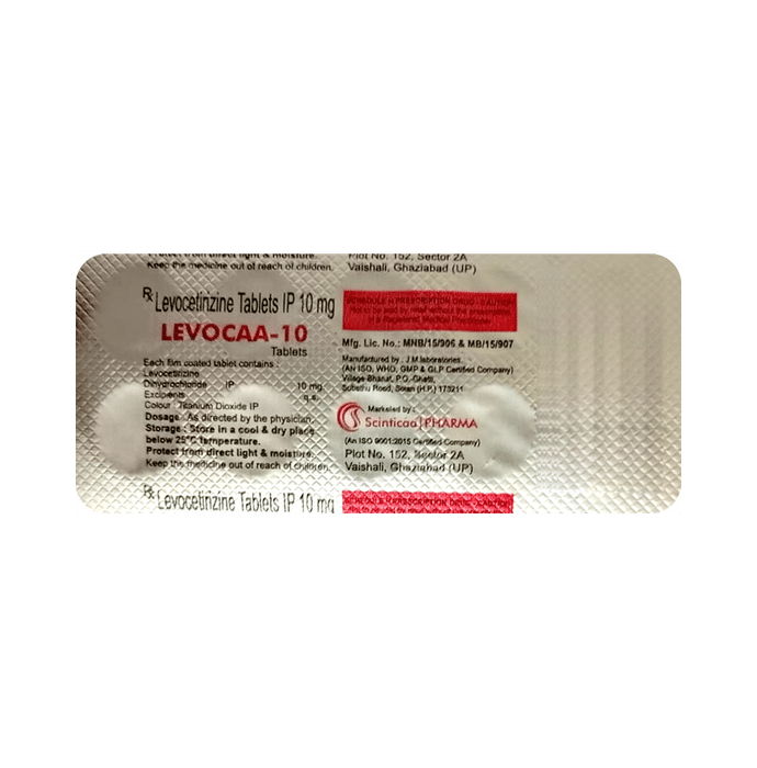 Levocaa 10 Tablet    Levocetirizine 10mg