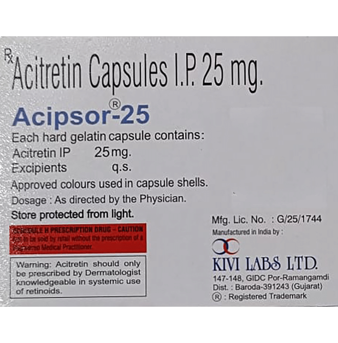 Acipsor 25mg Capsule Acitretin 25mg