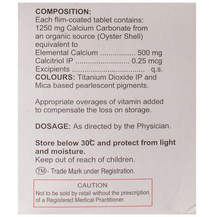 Elprocal-CT Tablet    Calcium 500mg + Vitamin D3 0.25mcg