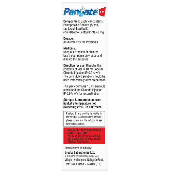 Pangate I.V. Injection Pantoprazole 40mg