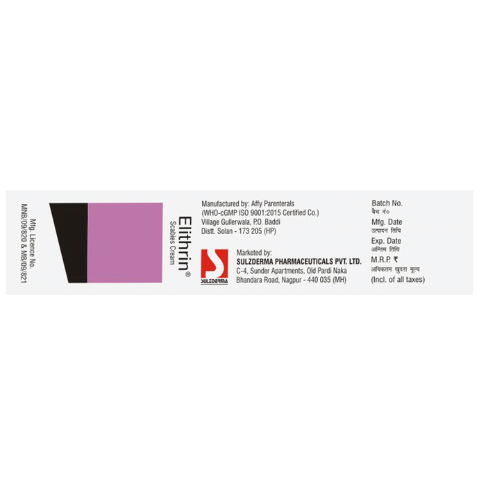 Elithrin Scabies Cream    Permethrin 5% w/w