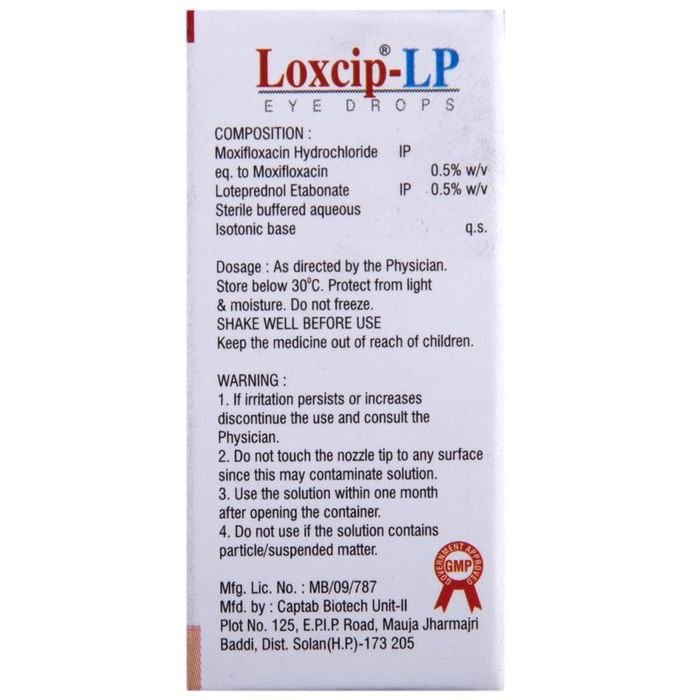 Loxcip-LP Eye Drop    Loteprednol etabonate 0.5% w/v + Moxifloxacin 0.5% w/v