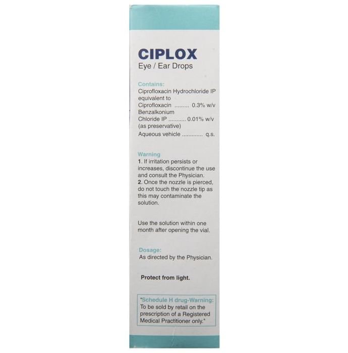 Ciplox Eye/Ear Drops    Ciprofloxacin 0.3% w/v
