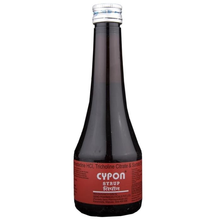 Cypon Syrup    Cyproheptadine 2mg/5ml + Tricholine Citrate 275mg/5ml + Sorbitol 2gm/5ml