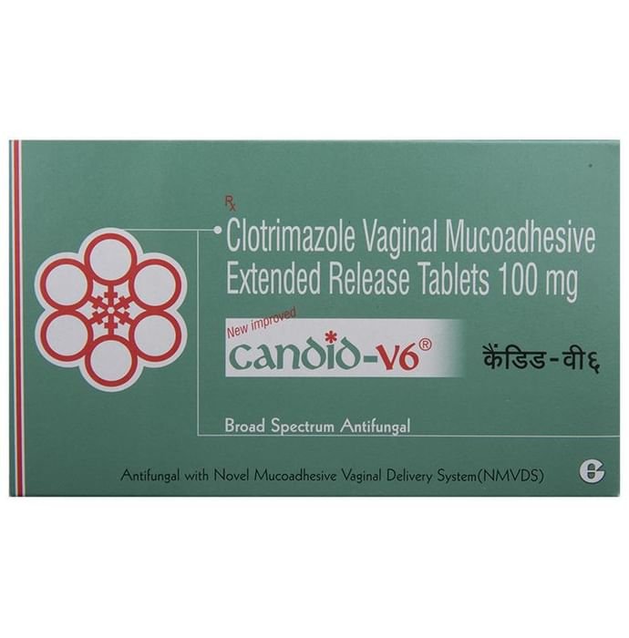 Candid-V 6 Tablet ER    Clotrimazole 100mg