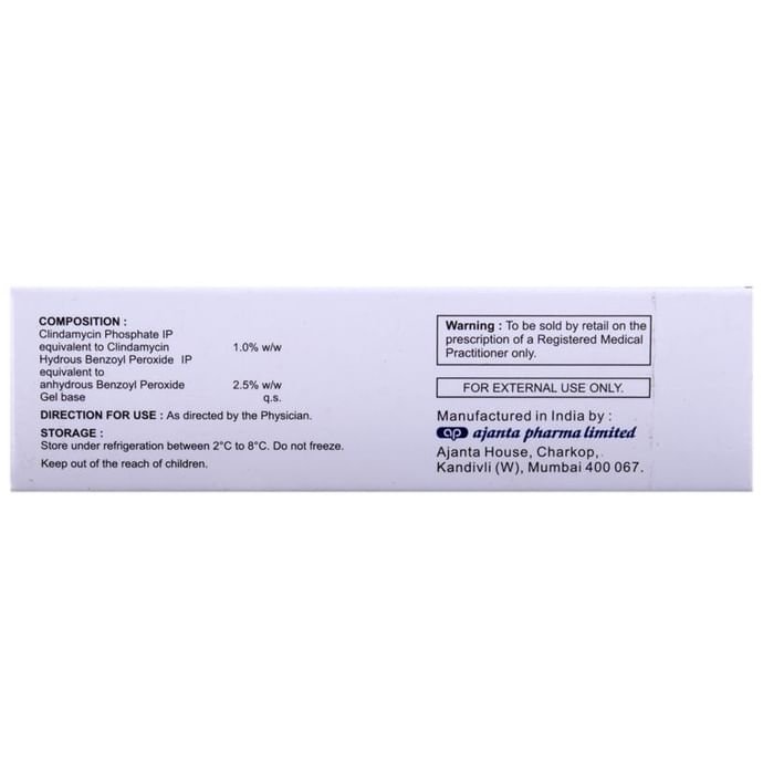 Peroclin 2.5% Gel    Benzoyl Peroxide 2.5% w/w + Clindamycin 1% w/w