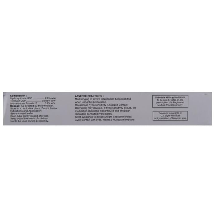 Cosmelite Cream    Hydroquinone 2% w/w + Mometasone 0.1% w/w + Tretinoin 0.025% w/w