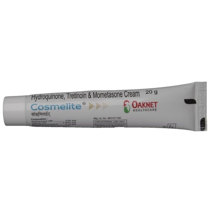 Cosmelite Cream    Hydroquinone 2% w/w + Mometasone 0.1% w/w + Tretinoin 0.025% w/w