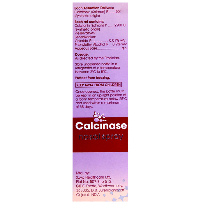 Calcinase Nasal Spray    Calcitonin Salmon 200IU