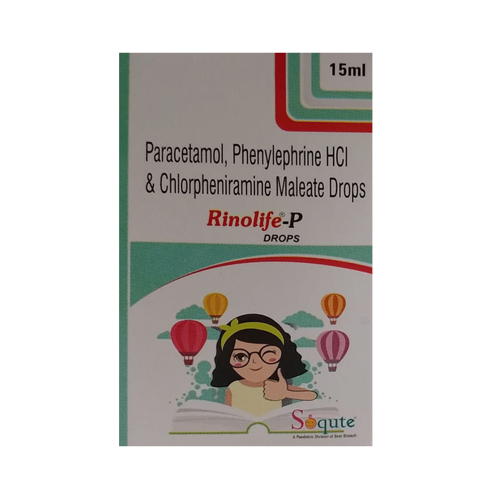 Rinolife-P Oral Drops    Chlorpheniramine Maleate 1mg/ml + Paracetamol 125mg/ml + Phenylephrine 2.5m