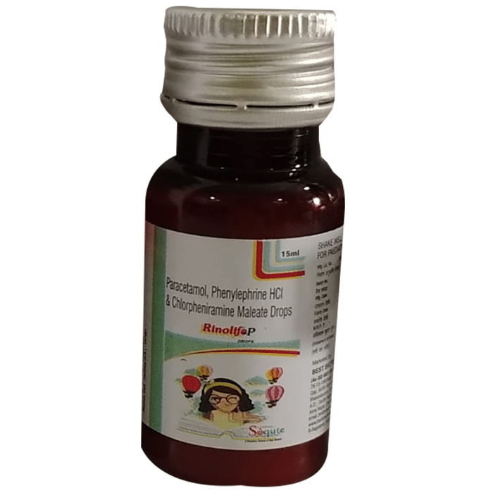 Rinolife-P Oral Drops    Chlorpheniramine Maleate 1mg/ml + Paracetamol 125mg/ml + Phenylephrine 2.5m