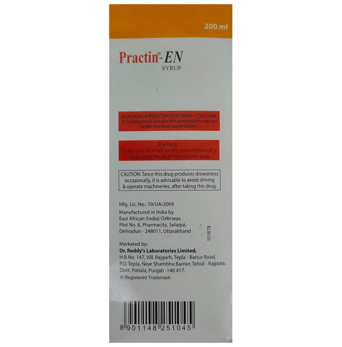 Practin EN Syrup    Cyproheptadine 2mg/5ml + Tricholine Citrate 275mg/5ml
