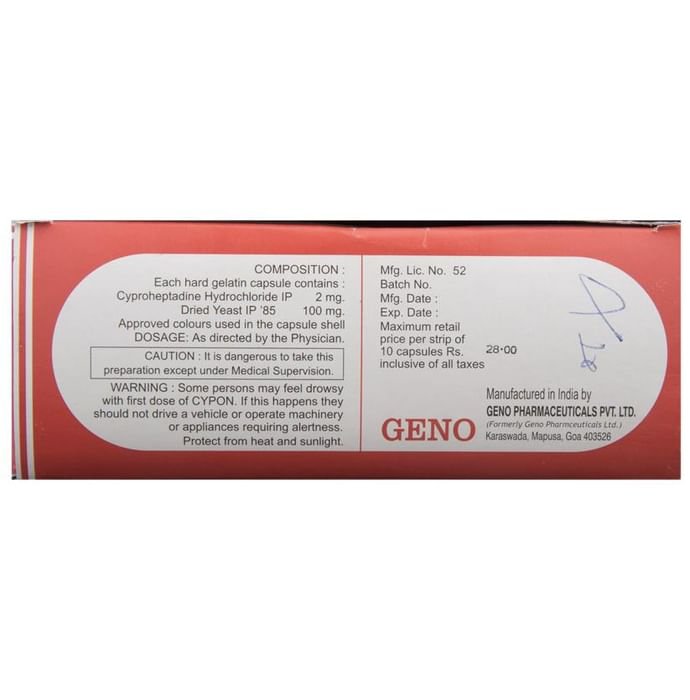 Cypon Capsule    Cyproheptadine 2mg