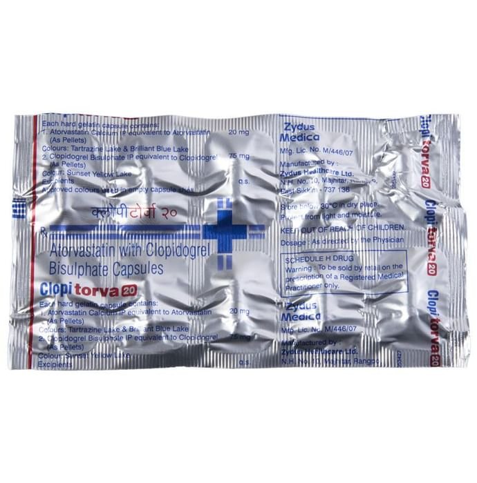 Clopitorva 20 Capsule    Atorvastatin 20mg + Clopidogrel 75mg