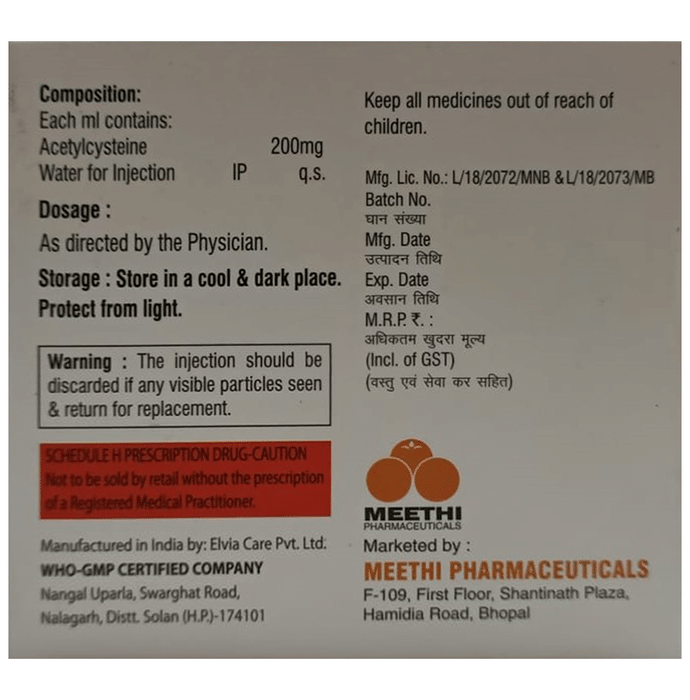 Myocin Injection    Acetylcysteine 200mg