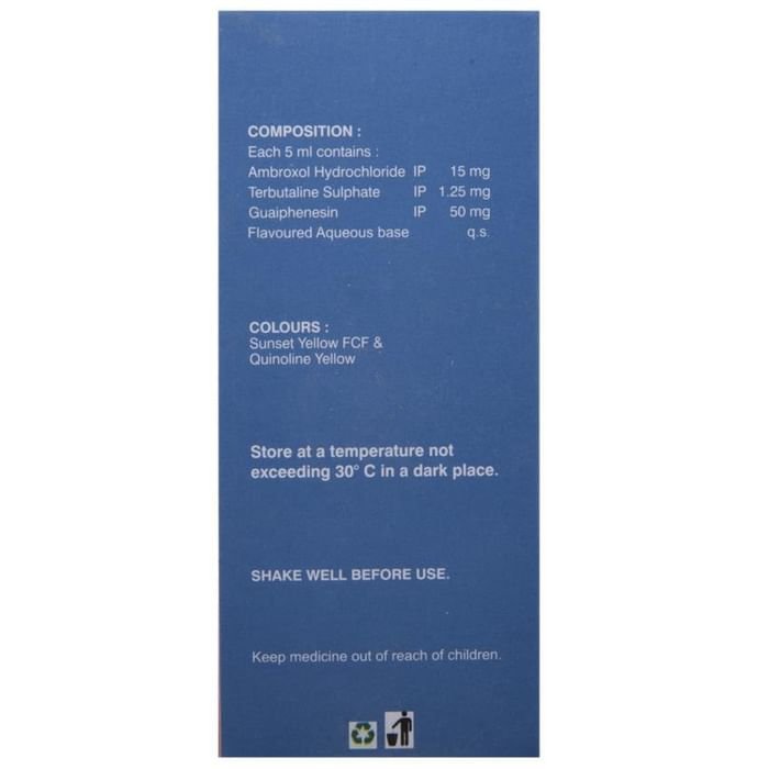 Aerodil SF Expectorant Ambroxol 15mg/5ml + Guaifenesin 50mg/5ml + Terbutaline 1.25mg/5ml