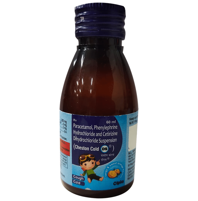 Cheston Cold DS Syrup Tangy & Sweet Orange Flavour    Cetirizine NA + Paracetamol NA + Phenyleph