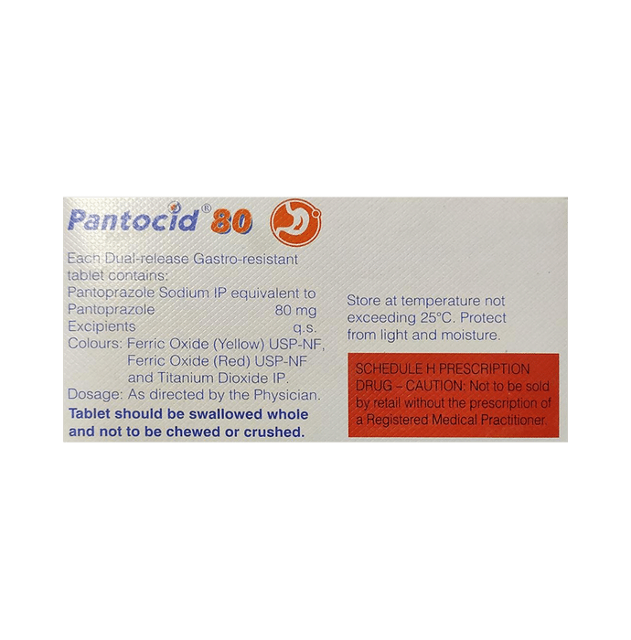 Pantocid 80 Dual-Release Tablet    Pantoprazole 80mg