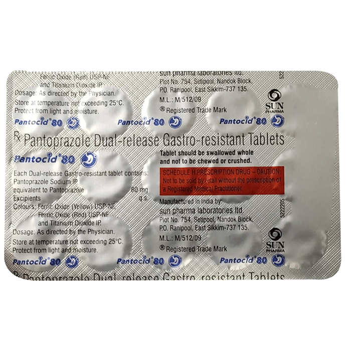 Pantocid 80 Dual-Release Tablet    Pantoprazole 80mg