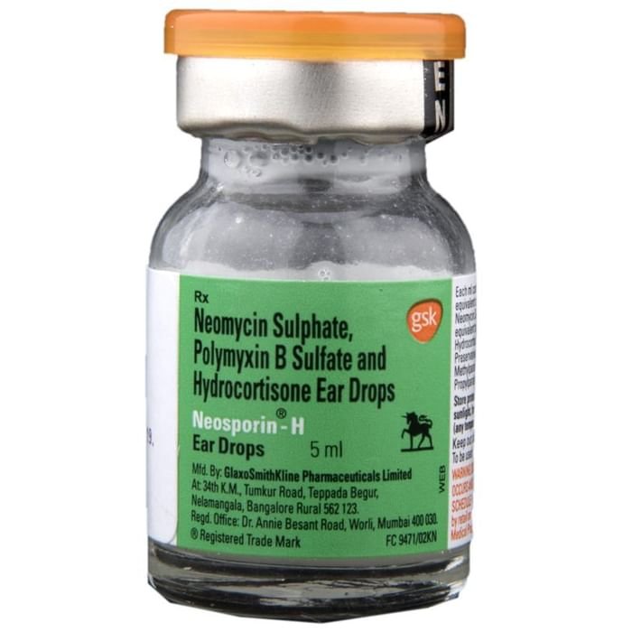 Neosporin H Ear Drop    Polymyxin B 10000IU/gm + Neomycin 3400IU/gm