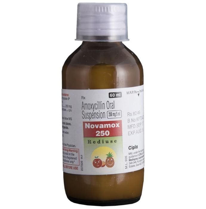 Novamox 250 Rediuse Oral Suspension    Amoxycillin 250mg