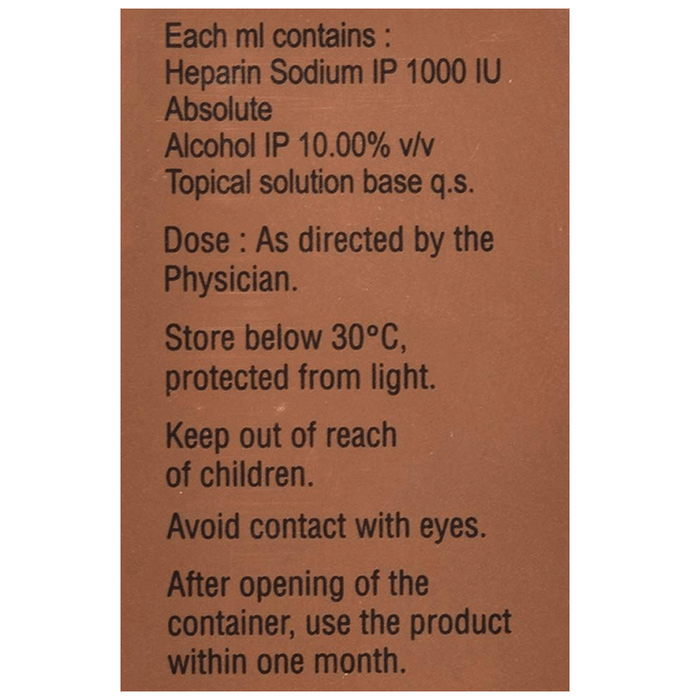 Phlebotroy QPS Topical Solution    Heparin 1000IU/ml