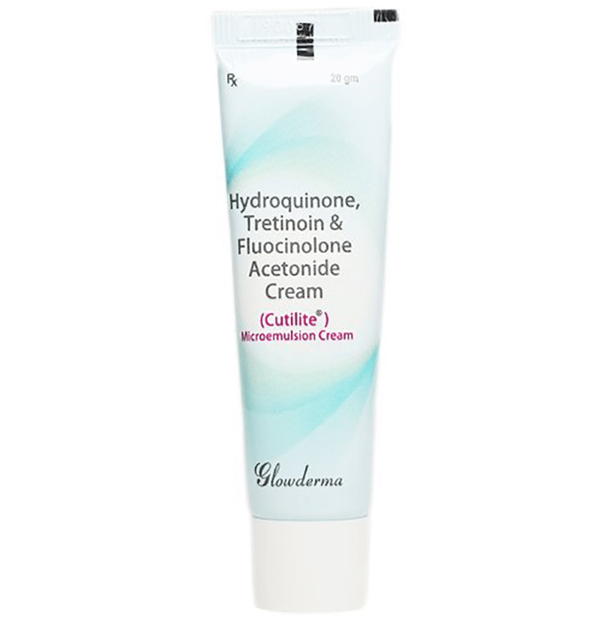 Cutilite Cream    Hydroquinone 2% w/w + Tretinoin 0.025% w/w + Fluocinolone acetonide 0.01% w/w
