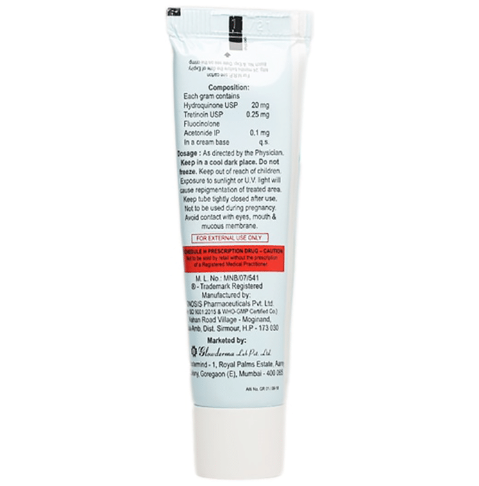 Cutilite Cream    Hydroquinone 2% w/w + Tretinoin 0.025% w/w + Fluocinolone acetonide 0.01% w/w