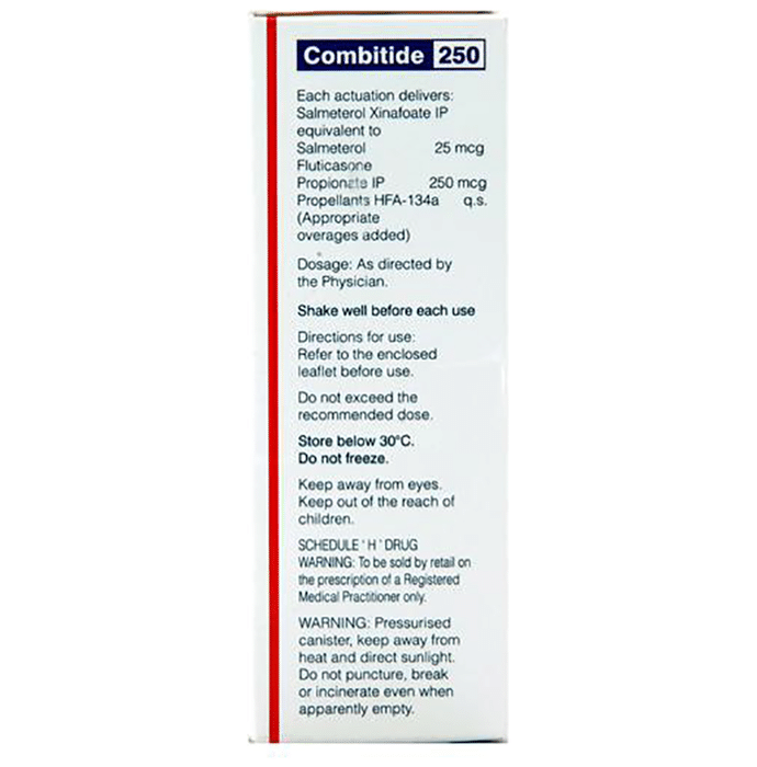 Combitide 250 CFC Free Inhaler    Salmeterol 25mcg + Fluticasone Propionate 250mcg