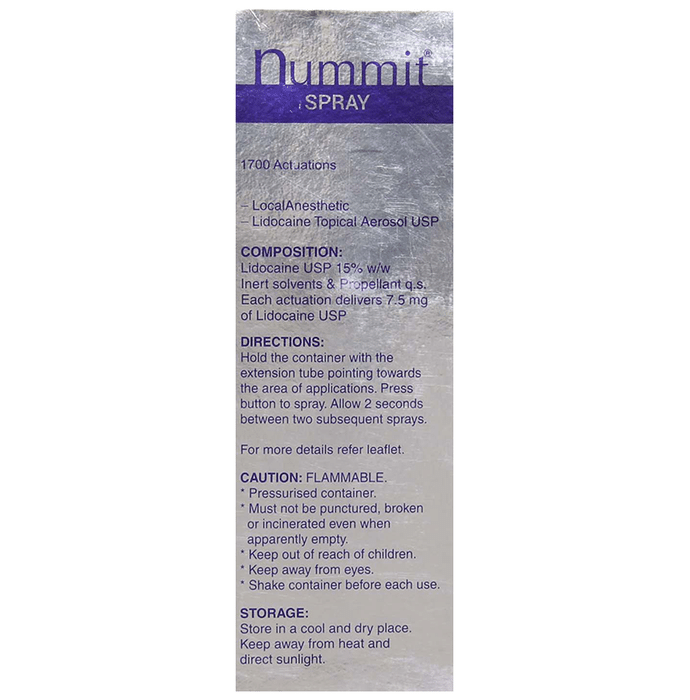Nummit Spray Fresh Mint    Lidocaine 15% w/w