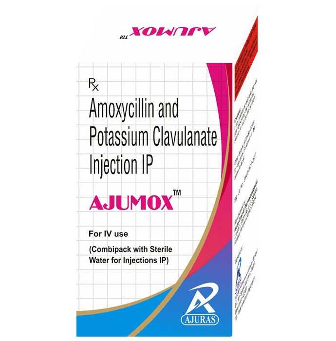 Ajumox Injection    Amoxycillin 1000mg + Clavulanic Acid 200mg