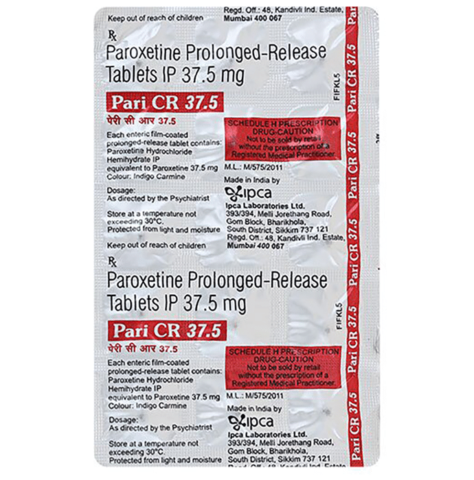Pari CR 37.5 Tablet    Paroxetine 37.5mg