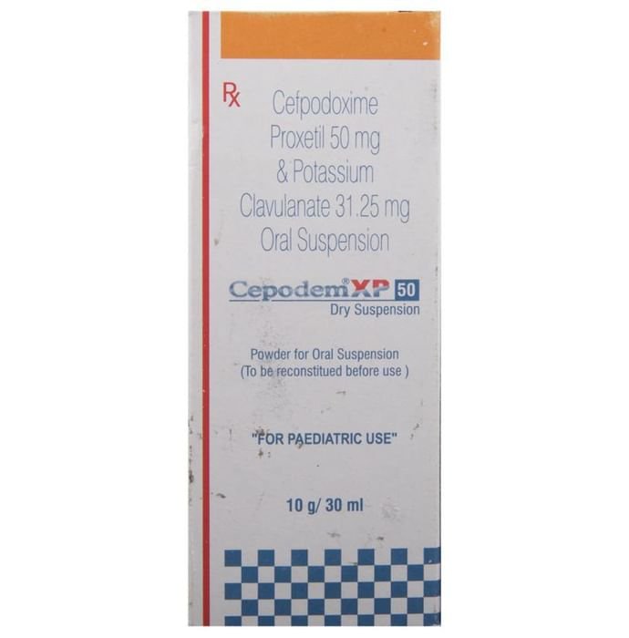 Cepodem XP 50 Dry Suspension    Cefpodoxime Proxetil 50mg + Clavulanic Acid 31.25mg