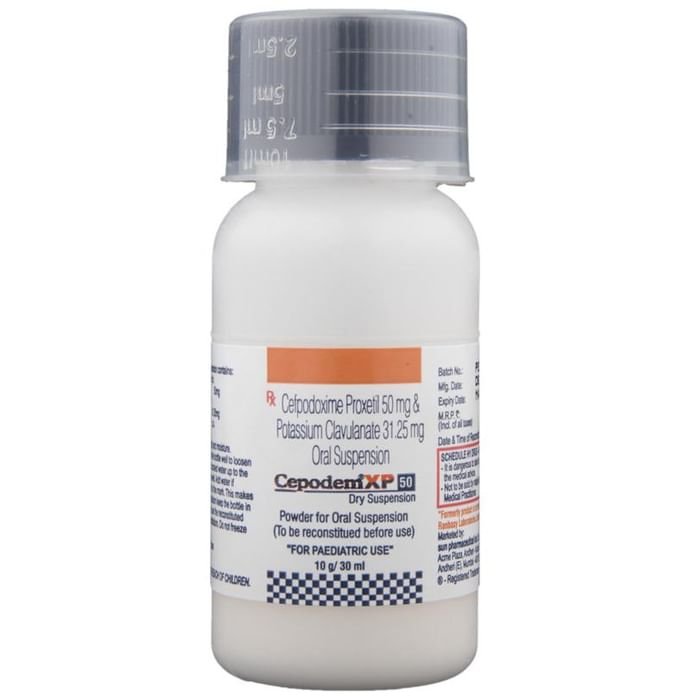 Cepodem XP 50 Dry Suspension    Cefpodoxime Proxetil 50mg + Clavulanic Acid 31.25mg