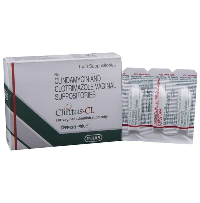 Clintas-CL Vaginal Suppository    Clindamycin 100mg + Clotrimazole 200mg