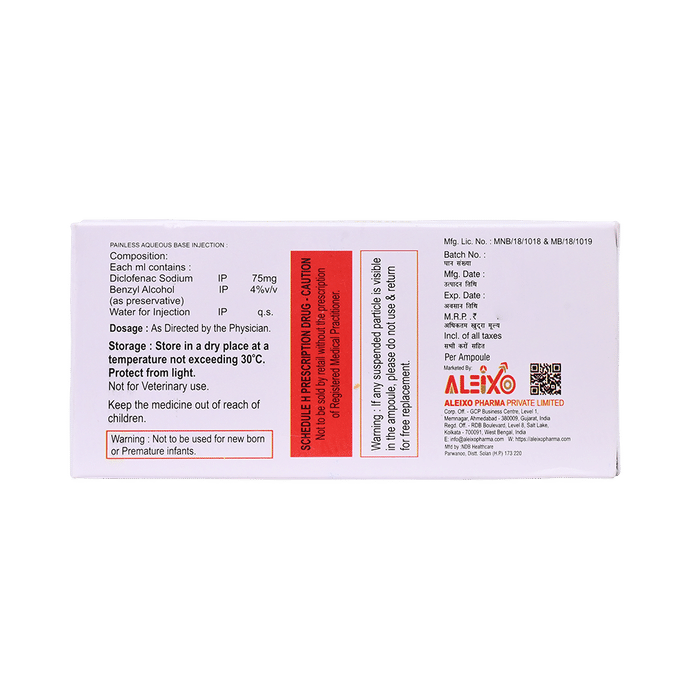 Aldicfen Aqua Injection    Diclofenac 75mg