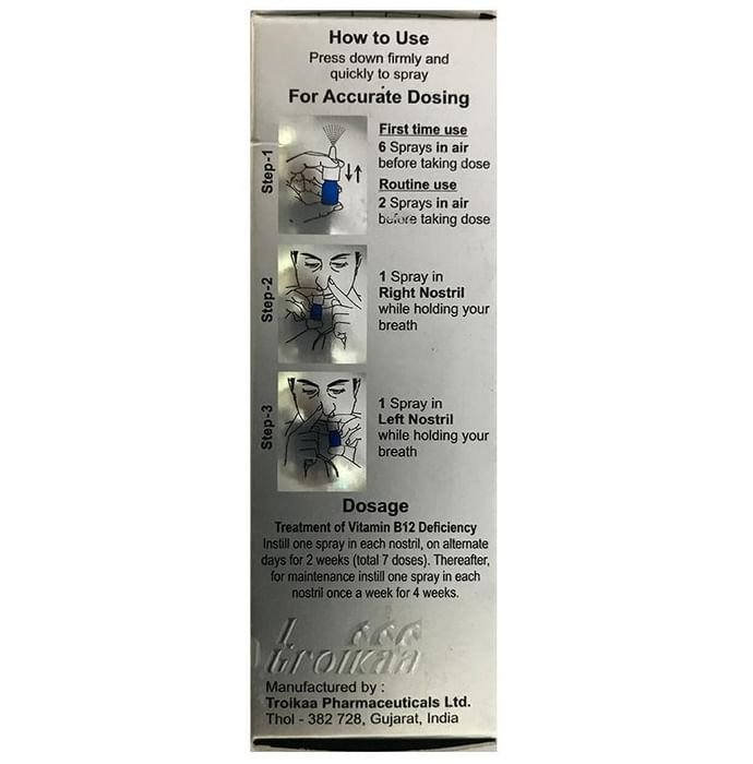 Nasocobal Nasal Spray    Methylcobalamin 250mcg/spray