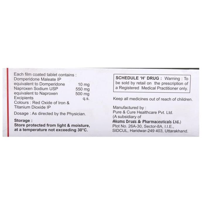 Napsure Plus Tablet    Naproxen 500mg + Domperidone 10mg